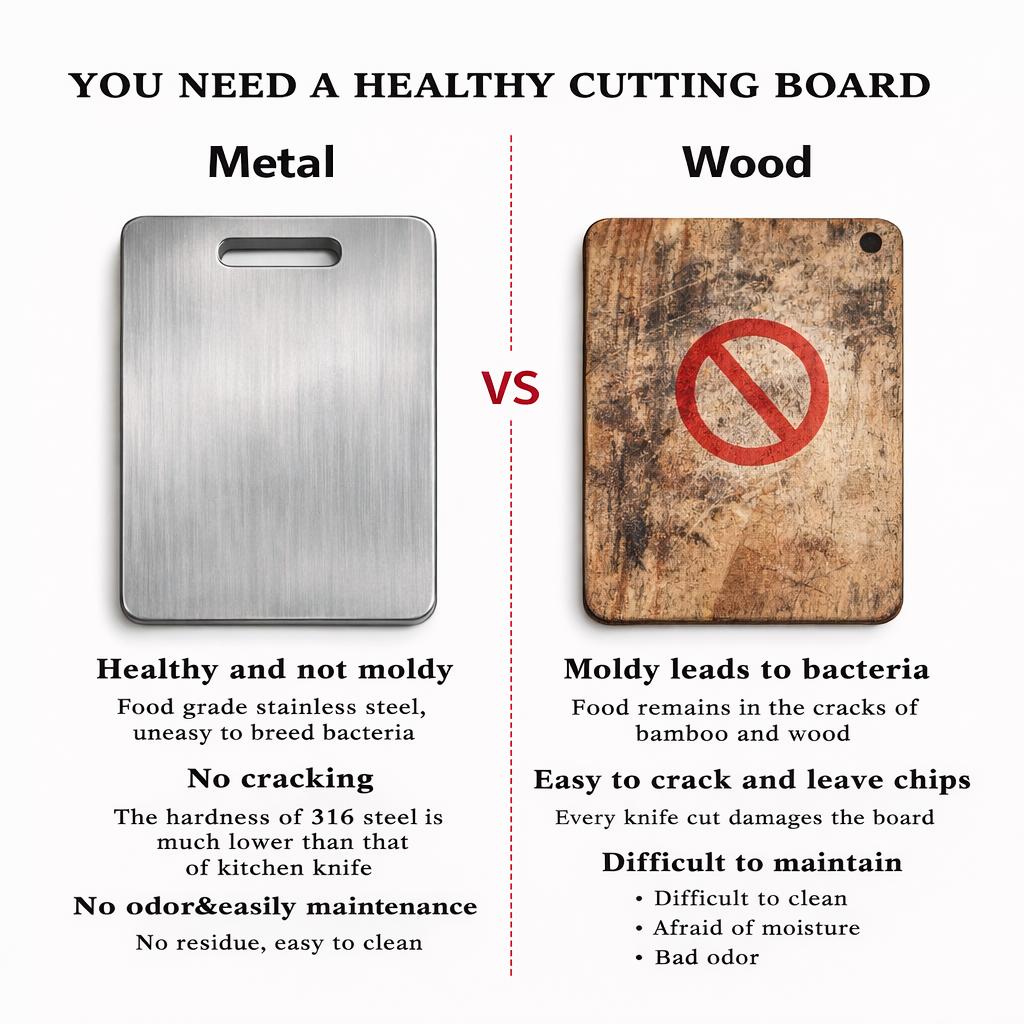 Antibacterial Stainless Steel Cutting Board